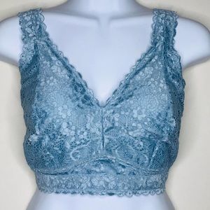 Parfait Lace Wire free Convertible Bra 34I Blue NWOT